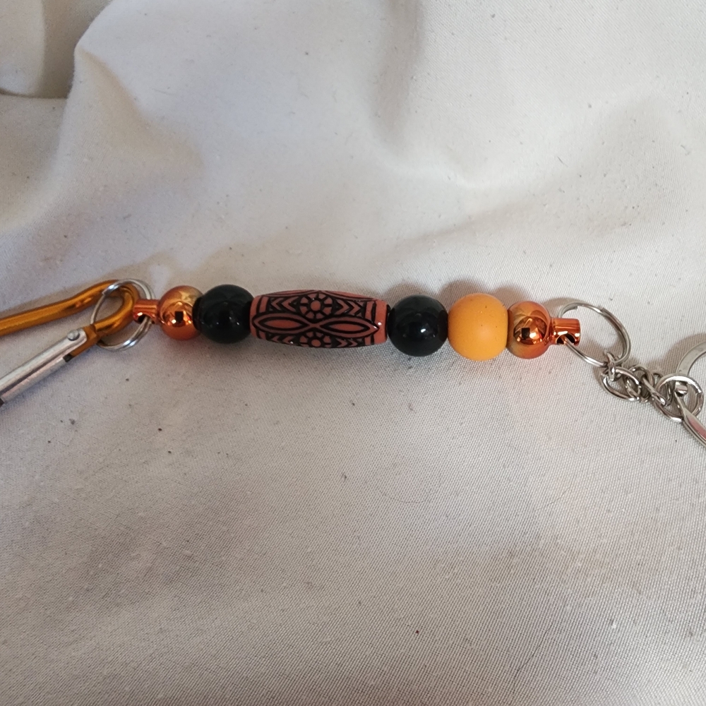 Elegant Black and Orange Key Holder